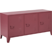 CARDIFF - Dressoir - Donkerrood - Staal