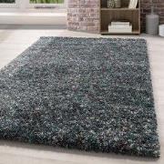 Hoogpolig vloerkleed - Lorium gemeleerd blauw/grijs/crème - 80 X 150 C...