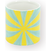 Pot - Flowerpot - Swirl - Yellow/Green - 12.5x12.5x13cm