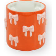 Pot - Flowerpot - Bow - Orange/Pink - 15.5x15.5x16cm