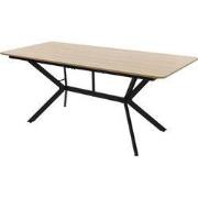 Houten eettafel 180x80x75 cm lichtbruin Eetkamertafel voor 6 personen ...