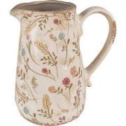 Clayre & Eef Decoratie Kan 16x11x18 cm Roze Beige Keramiek Bloemen