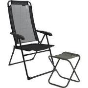 Travellife Como standenstoel met voetenbank - blend grey