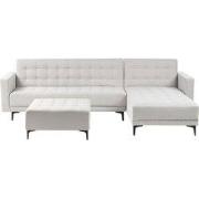 ABERDEEN - Slaapbank met ottomaan - Lichtgrijs - Linkszijdig - Stof