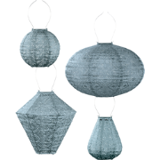 Lumiz Solar Buitenlampionnen Grijs Blauw Set - 4 stuks