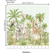 Jungle verhaal - Kinderbehang - 292,2 cm x 280 cm - Walloha