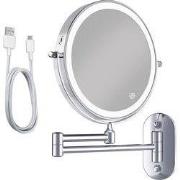 Make-Up Spiegel - Oplaadbaar - Chroom - 1-5x Vergroting