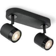 Home sweet home LED opbouwspot Manu 2 lichts ? 24 cm - zwart