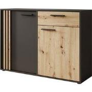 Meubella - Clover - Dressoir - Eiken/Zwart - 116x34x82 cm