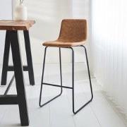 Industriële Barkruk Cognac Brentt - Zithoogte 76 cm - Zonder Armleunin...