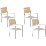 PRATO - Tuinstoel set van 4 - Lichthout - Kunsthout
