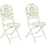 BIVIO  - Tuinstoel set van 2 - Lichtgroen - IJzer