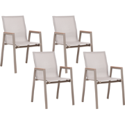 TIANO - Tuinstoelen set van 4 - Taupe - Aluminium
