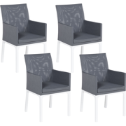 BACOLI  - Tuinstoel set van 4 - Donkergrijs - Polyester
