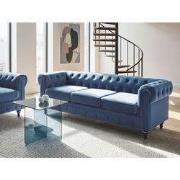 CHESTERFIELD - Chesterfield bank - Marineblauw -  Fluweel