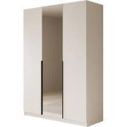 Meubella - Kledingkast Sabre - Wit - 150 cm - Met spiegel