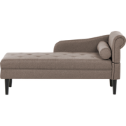 YVOIRE - Chaise longue - Taupe - Rechtszijdig - Polyester