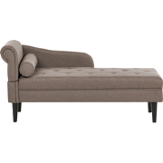YVOIRE - Chaise longue - Taupe - Linkszijdig - Stof