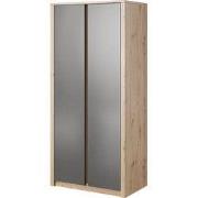 Meubella - Kledingkast Melody - Grijs - Eiken - 90 cm