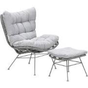 Garden Impressions Melfort loungestoel incl. voetenbank - taupe