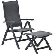 Garden Impressions Hilly tuinstoel verstelbaar donker grijs incl voete...