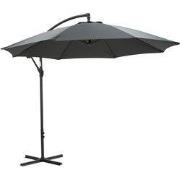 Athene parasol - Ø300 cm - carbon black - donker grijs