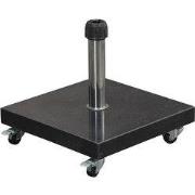Eureka granieten parasolvoet - 60 kg - zwart gepolijst - verrijdbaar