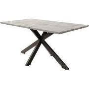 Meubella - Eetkamertafel Wabe - Wit marmerlook - 160 cm