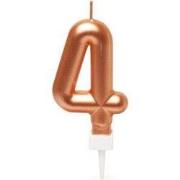 Verjaardagskaars nr 4 rosegoud