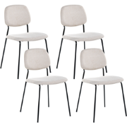 RILEY - Set van 4 eetkamerstoelen - Lichtbeige - Polyester