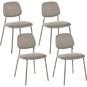 RILEY - Set van 4 eetkamerstoelen - Taupe - Polyester