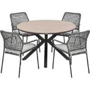 Garden Impressions Natas tuinset grijs 5-delig - Tulli tuintafel light...