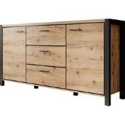 Meubella - Dressoir Acapulco - Eiken - Zwart - 180 cm