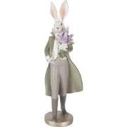 Clayre & Eef Decoratie Beeld Konijn 17x15x53 cm Wit Kunststof