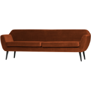 Woood Rocco 3-Zitsbank - Velvet - Roest - 75x230x82