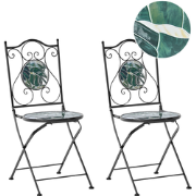 COZZANA - Tuinstoel set van 2 - Zwart - Metaal