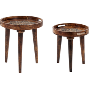 ASTAI - Bijzettafel set - Donkerbruin - Mangohout