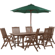 AMANTEA - Tuinset voor 6 - Donkere houtkleur/Groen - Acaciahout