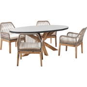 ORISTANO/OLBIA - Tuinset 4-zits - Grijs/Beige/Lichthout - Beton