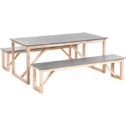 NOTTERI - Tuinset 6-zits - Grijs - Beton