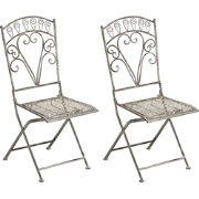 NURRA - Set van 2 tuinstoelen - Grijs - IJzer