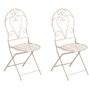 FOLELLI - Set van 2 tuinstoelen - Lichtbeige - IJzer