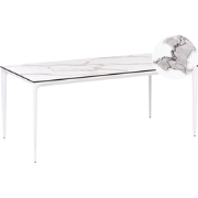 SOVARETO - Tuintafel - Wit - HPL/Aluminium/marmer
