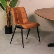 LABEL51 Eetkamerstoel Noor - Cognac - 51x84x41 cm - Set van 2