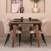 LABEL51 Eetkamertafel Fly - Espresso - 160x90x76 cm