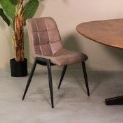 LABEL51 Eetkamerstoel Noor - Taupe - 51x84x41 cm - Set van 2
