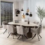 Hoyz Collection - Eettafel Romano Niervormig 215cm - 3D Keramiek Trave...