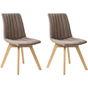 CALGARY - Eetkamerstoel - Bruin - Polyester