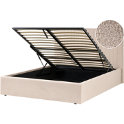 VION - Bed met opbergruimte - Beige - 140 x 200 cm - Bouclé