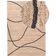 GHOTA - Vloerkleed - Beige/Zwart - 160 x 230 cm - Jute